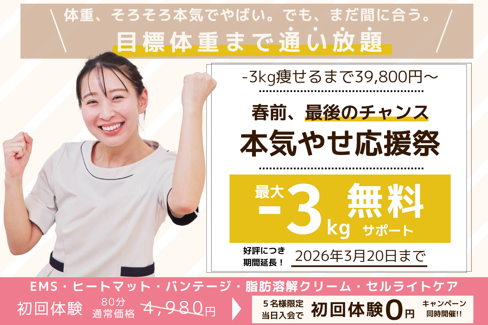 体重、そろそろ本気でやばい。 春前ラストキャンペーン